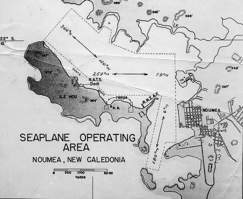 L'hydrobase de la grande rade de Nouméa en 1943